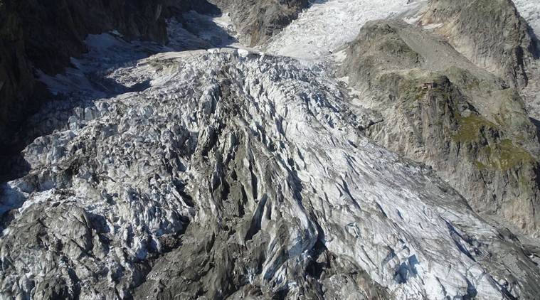 Giant sheets of tarpaulin used to cover glacier in Northern Italy to slow melting caused by global warming