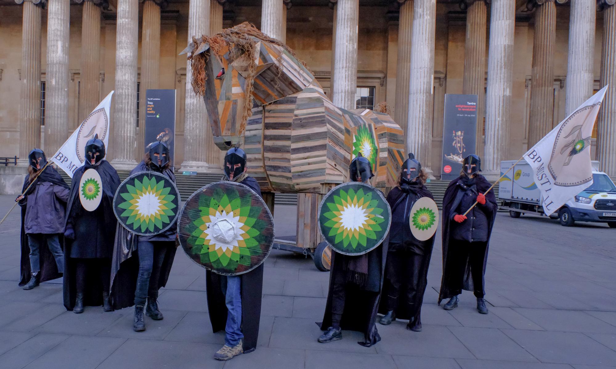 Climate activists bring Trojan horse to British Museum in BP protest