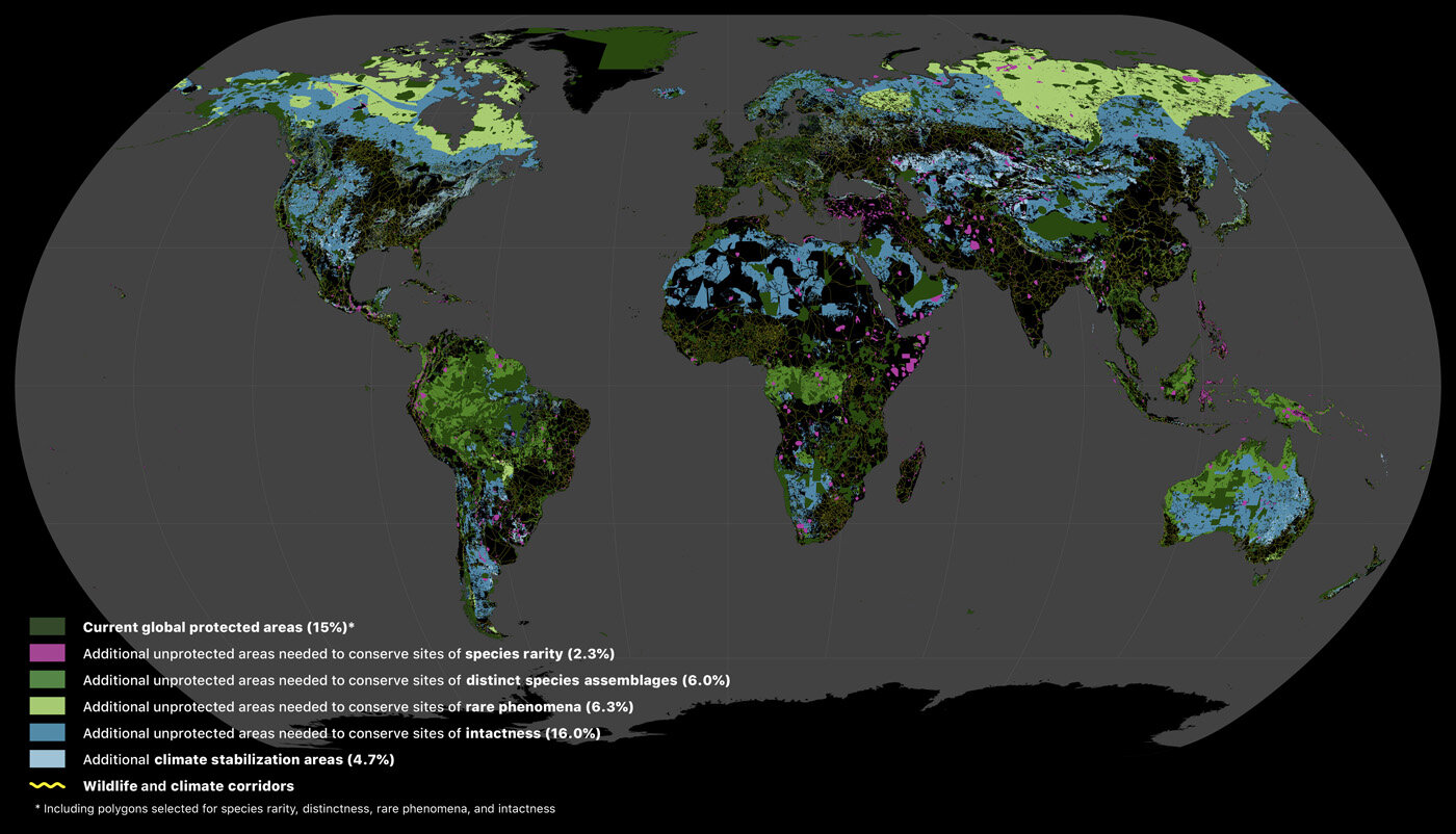 Global Safety Net maps land areas that need to be protected to safeguard biodiversity and stem carbon emissions