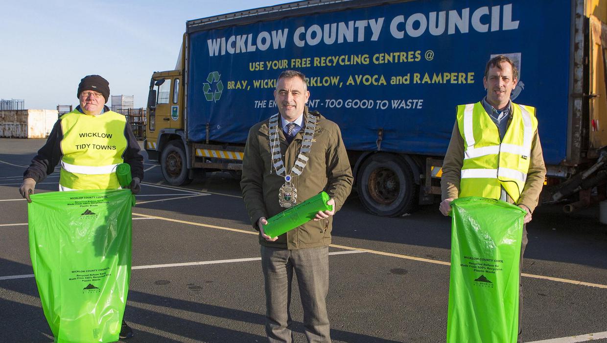 Wicklow recycling being used to make green litter bags
