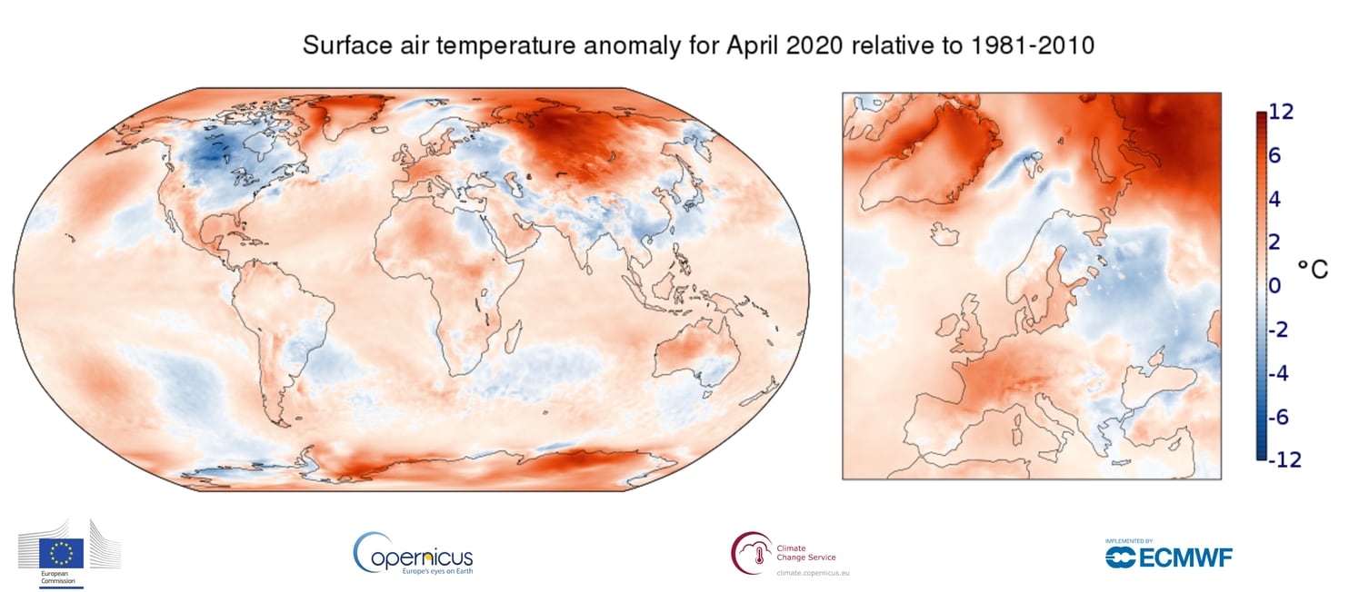 Global warming pushes April temperatures into record territory, as 2020 heads for disquieting milestone