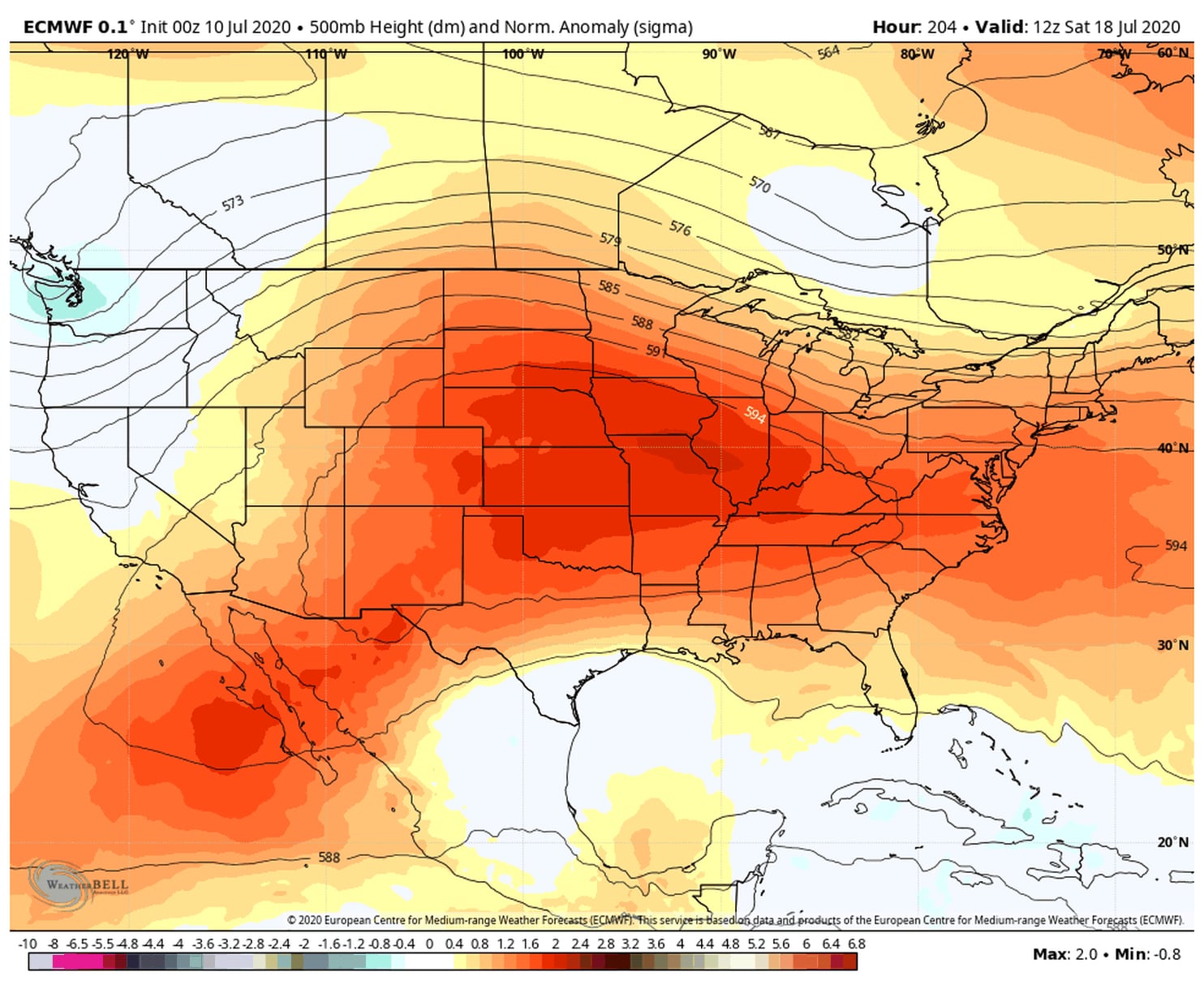 Massive heat dome forecast to swell over much of Lower 48 within a week