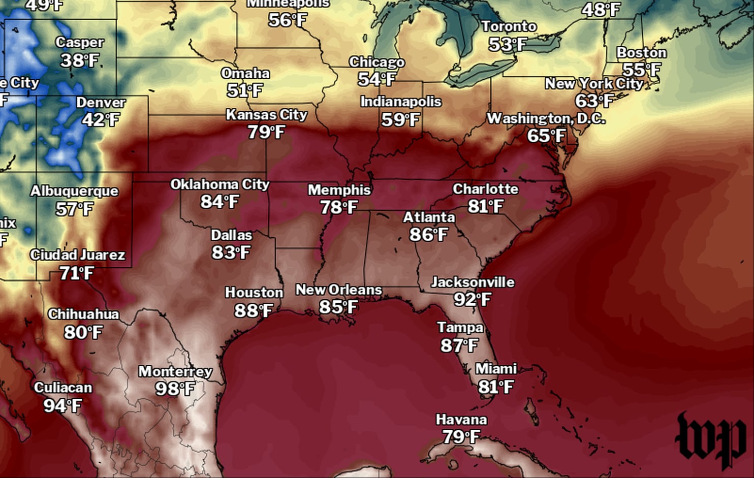 Early-season sizzler to challenge records across South, Southeast into the weekend