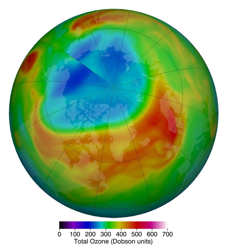 Research sheds light on how unusual North Pole ozone hole formed last year