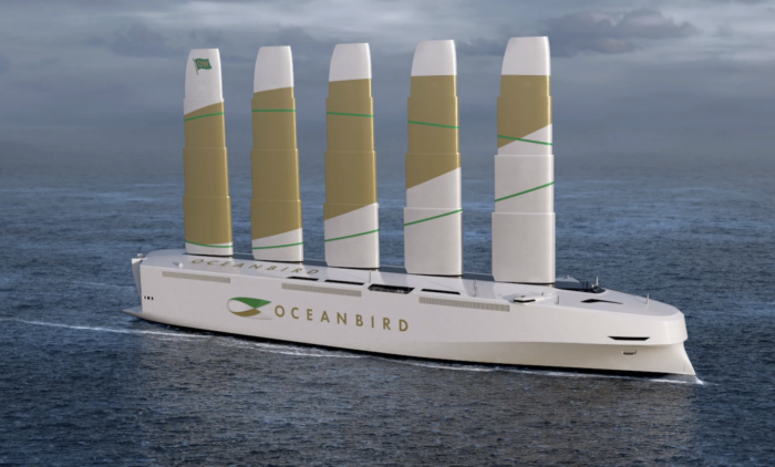 大洋鸟80米长巨幅船帆减少了90%的货物运输排放