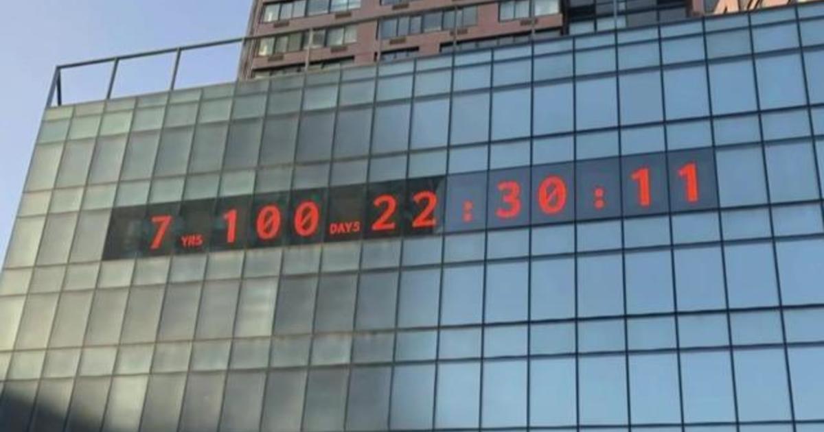 Massive digital clock counts down to a deadline in the climate crisis