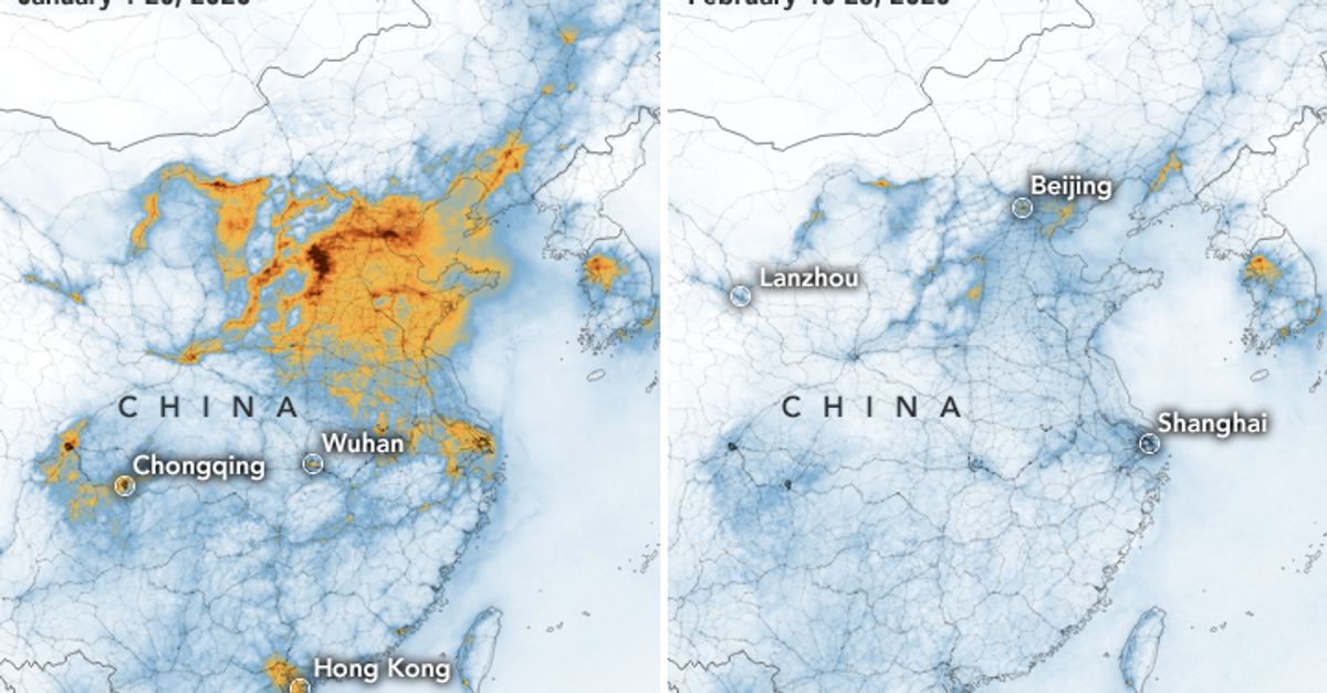 NASA Images Show Air Pollution In China Dropped During Coronavirus Slowdown
