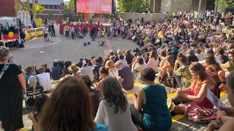 Fringe benefits: Climate protesters harness huge Perth festival crowds